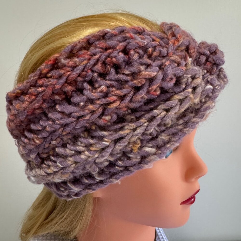 HANDMADE Chunky Twist Ribbed Crochet Ear Warmer Headband - Picture 3 of 6